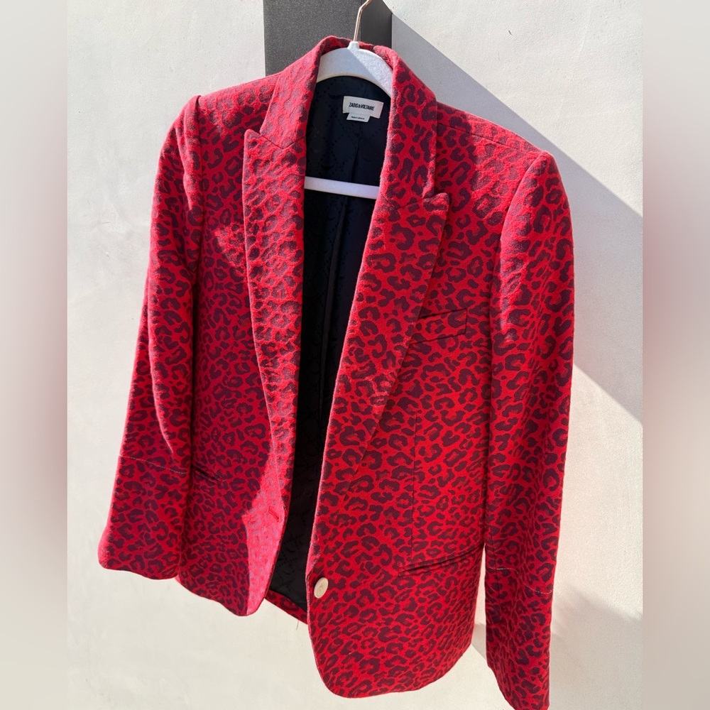 Zadig & Voltaire blazer Viking Leopard-Print Jacquard